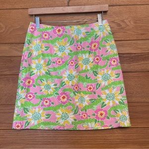 Lilly Pulitzer Y2K alligator print floral skirt